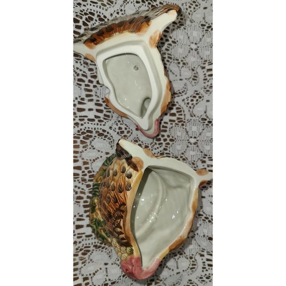 Vintage BICO China Thanksgiving Turkey Sugar Bowl Lid Harvest Basket Creamer Set - Picture 7 of 11